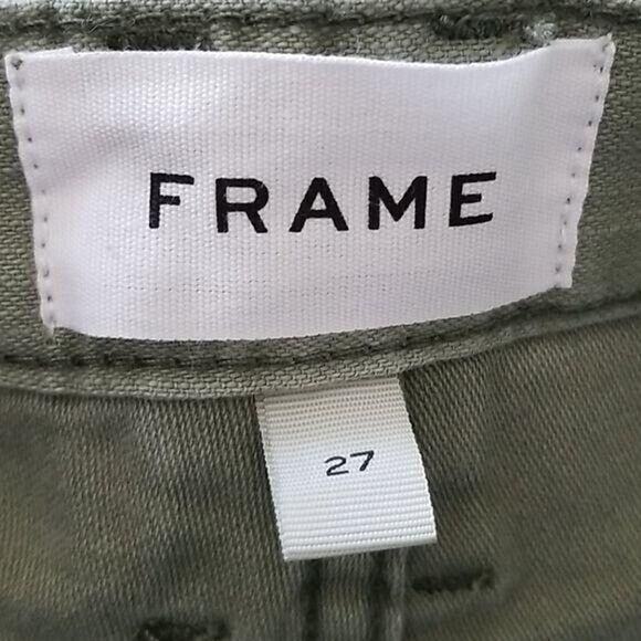 Frame Le Mini Cargo Mix Cotton Fray Hem Denim Skirt in Canteburry NEW Women's 27 - Picture 7 of 10